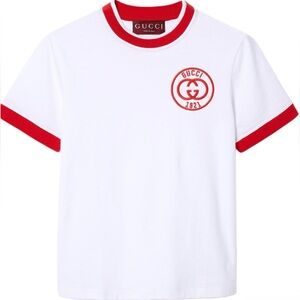 Gucci Logo Embroidered Cotton T-shirt size S 756596